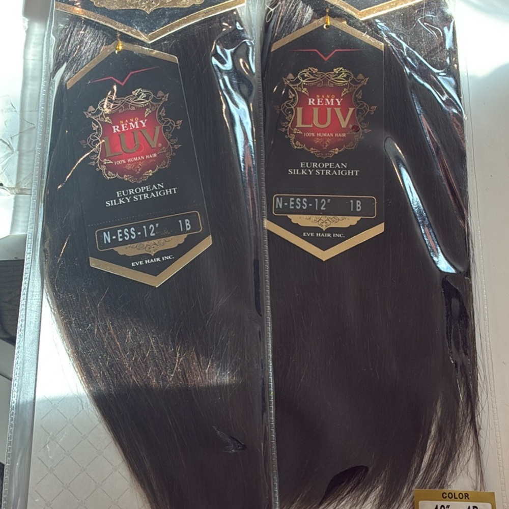 12 inch available Remy LUV European Silky Straight Hair Extensions